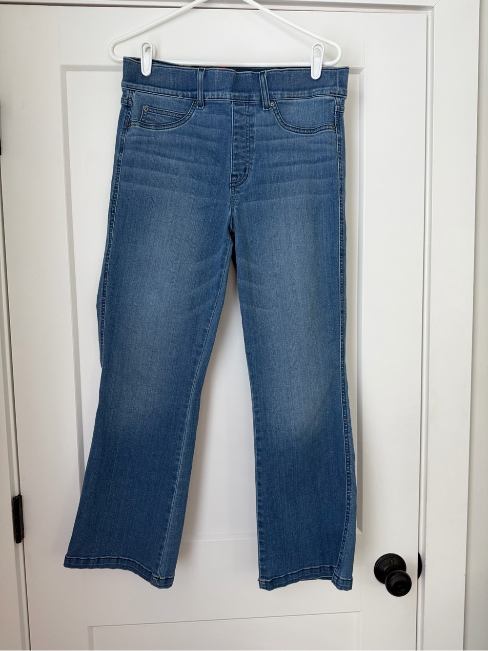SPANX Women’s Cropped Light Blue Bootcut Jeans